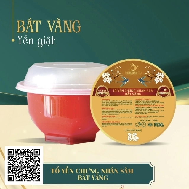 Tổ Yến Chưng Nhân Sâm - Bát Vàng
