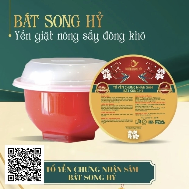 Tổ Yến Chưng Nhân Sâm - Bát Song Hỷ