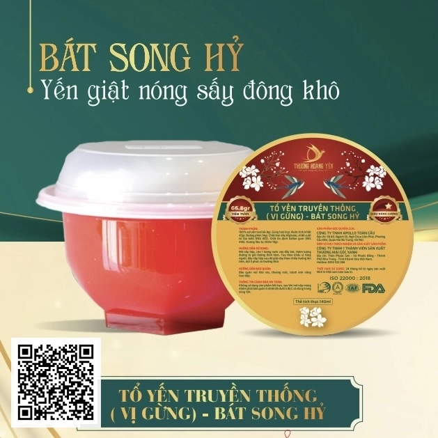 Tổ Yến Truyền Thống (Vị Gừng) - Bát Song Hỷ