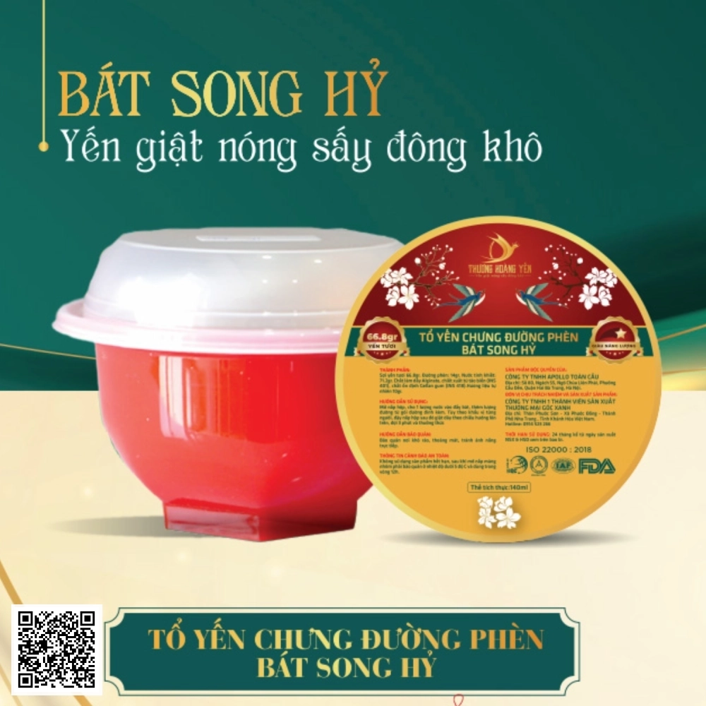 Tổ Yến Chưng Đường Phèn - Bát Song Hỷ