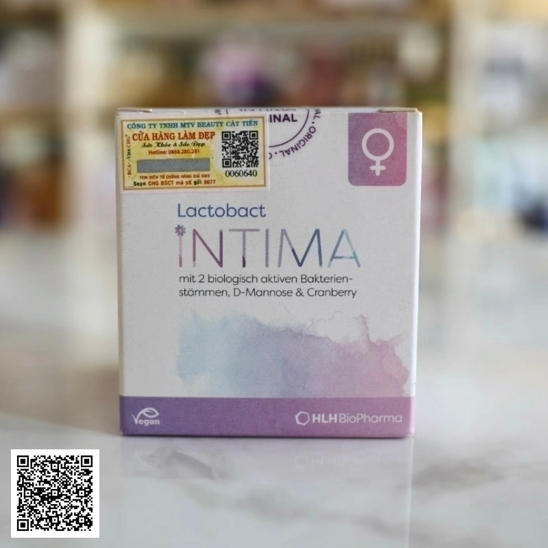 Lactobact Intima HLH Biopharma Viên Uống Men Vi Sinh Phụ Khoa Đường Tiết Niệu Phụ Nữ Đức Hộp 60 Viên
