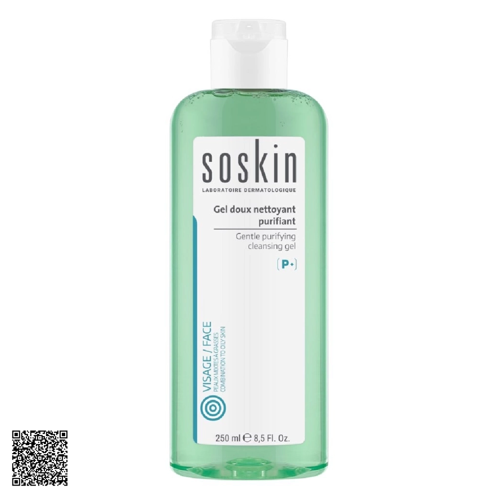 Gel Rửa Mặt Làm Sạch Sâu Soskin Visage/Face Gentle Purifying Cleansing Gel Từ Pháp 250ml
