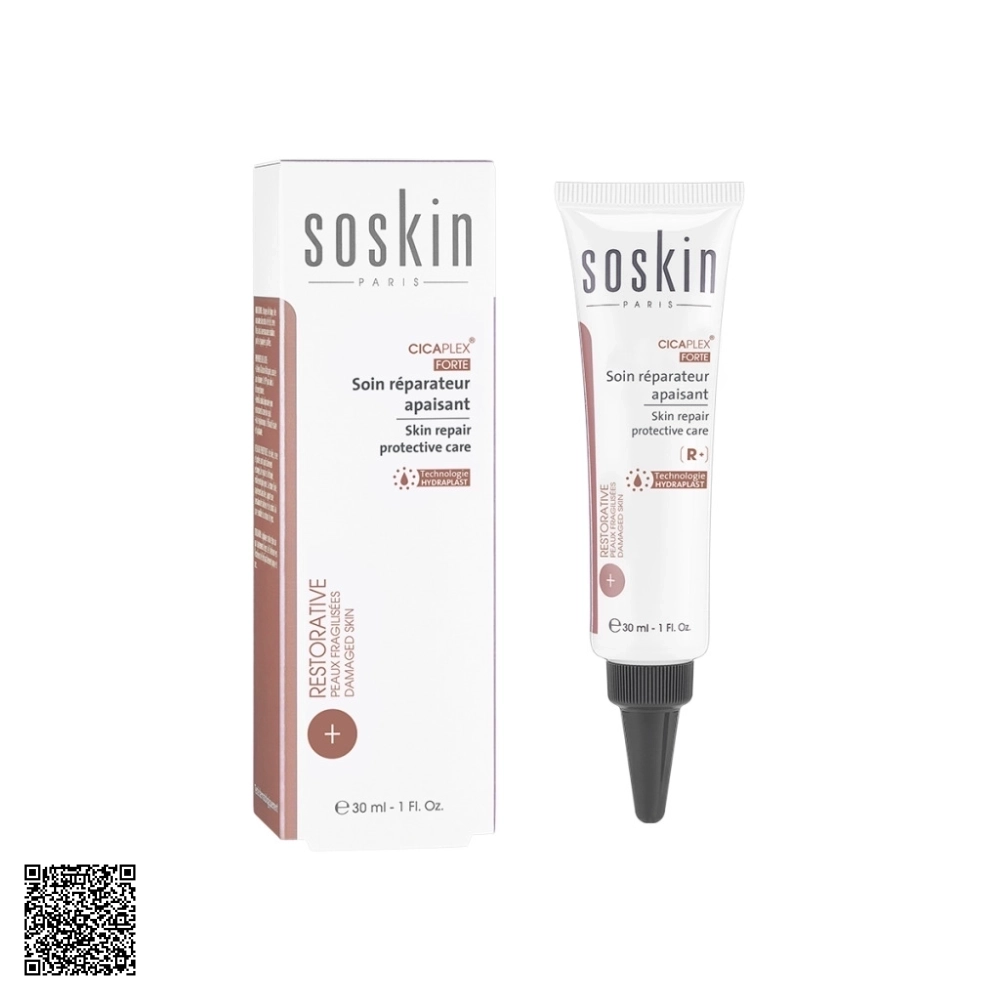 Kem Dưỡng Tái Tạo & Phục Hồi Da Soskin Restorative Cicaplex Forte Skin Repair Protective Care Từ Pháp 30ml