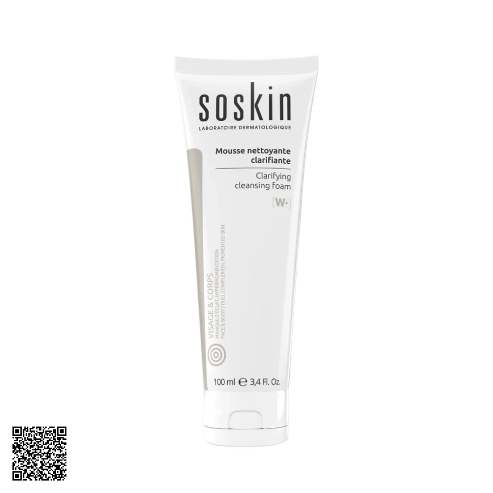 Sữa Rửa Mặt Trắng Da Soskin Clarifying Cleansing Foam Từ Pháp 100ml