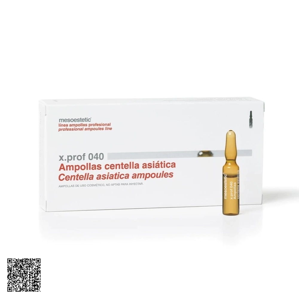 Tinh Chất Phục Hồi Da Từ Rau Má Mesoestetic X.Prof 040 Centella Asiatica Ampoules Từ Tây Ban Nha (20 Ống x 2ml)