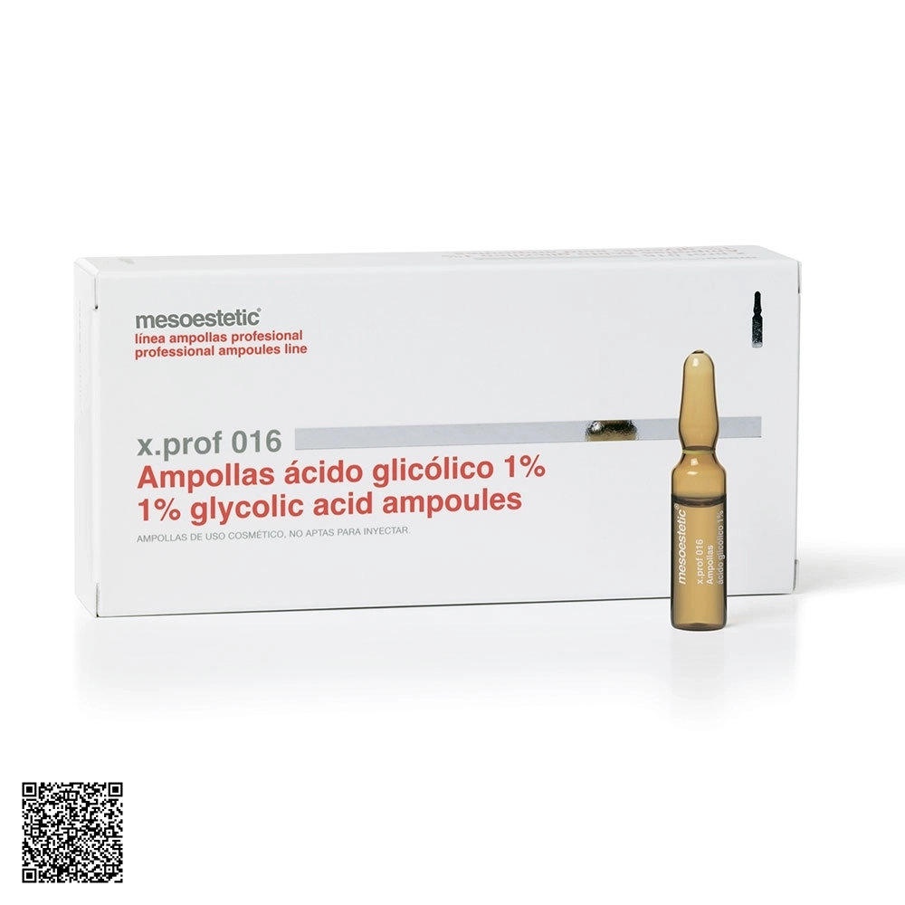 Tinh Chất Cấp Ẩm Tái Tạo Da Mesoestetic X.Prof 016 1% Acid Glycolic Ampoules Từ Tây Ban Nha (20 Ống x 2ml)