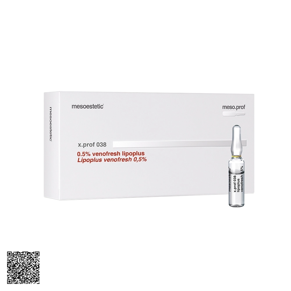 Tinh Chất Giảm Đỏ và Kích Ứng Da Mesoestetic X.Prof 038 Lipoplus Venofresh 0.5% Từ Tây Ban Nha (20 Ống x 2ml)