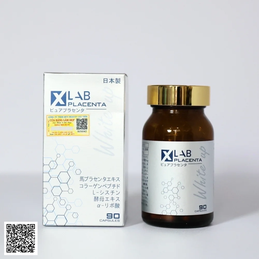Xlab Placenta Viên Uống Trắng Da Nhật Bản Hộp 90 Viên