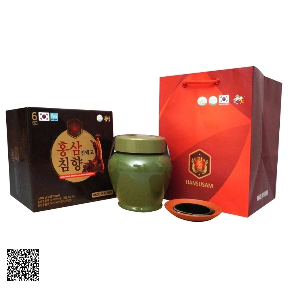 Cao Hồng Sâm Trầm Hương Hansusam Korean Red Ginseng & Aloeswood Extract Từ Hàn Quốc 1000g