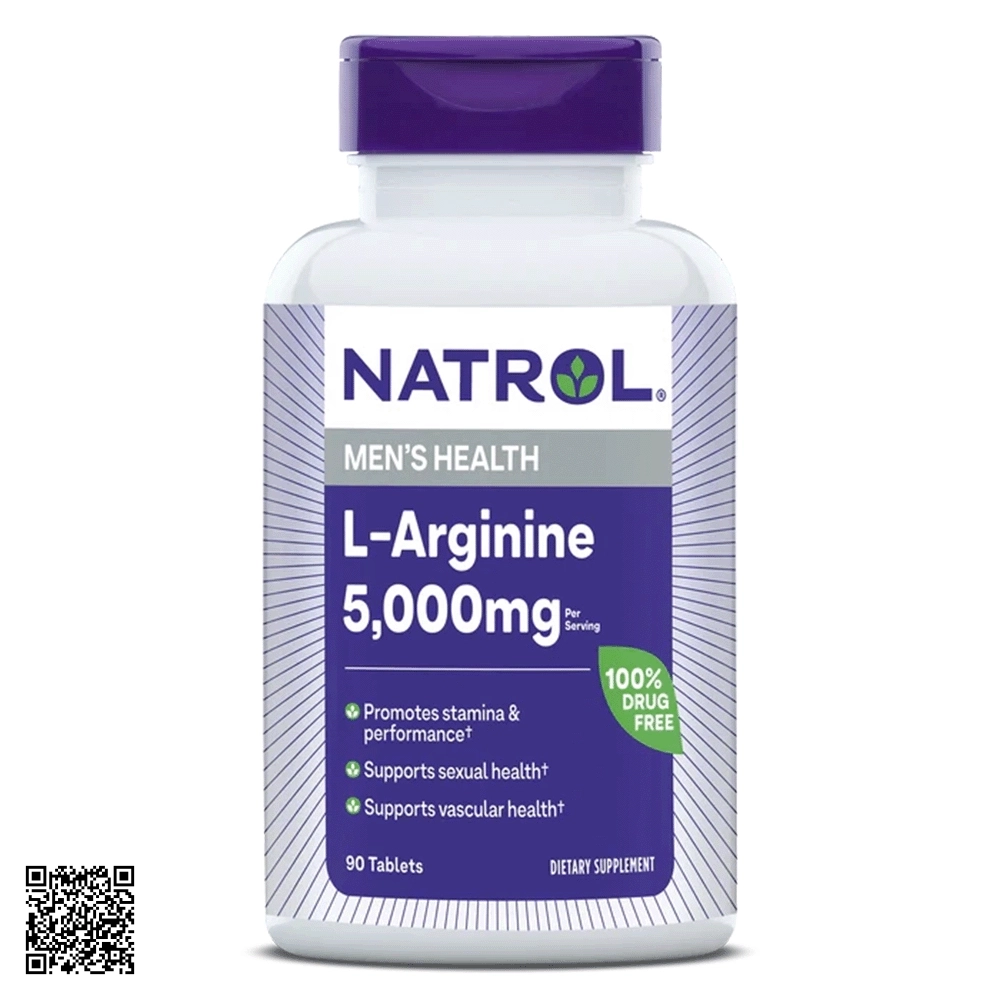 Viên Uống L-Arginine 5000mg Natrol Từ Mỹ 90 Viên
