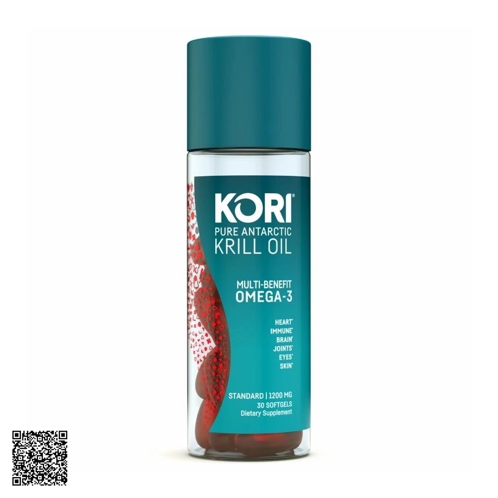 Viên Uống Dầu Nhuyễn Thể Kori Pure Antarctic Krill Oil Omega 3 800mg Từ Mỹ 120 Viên