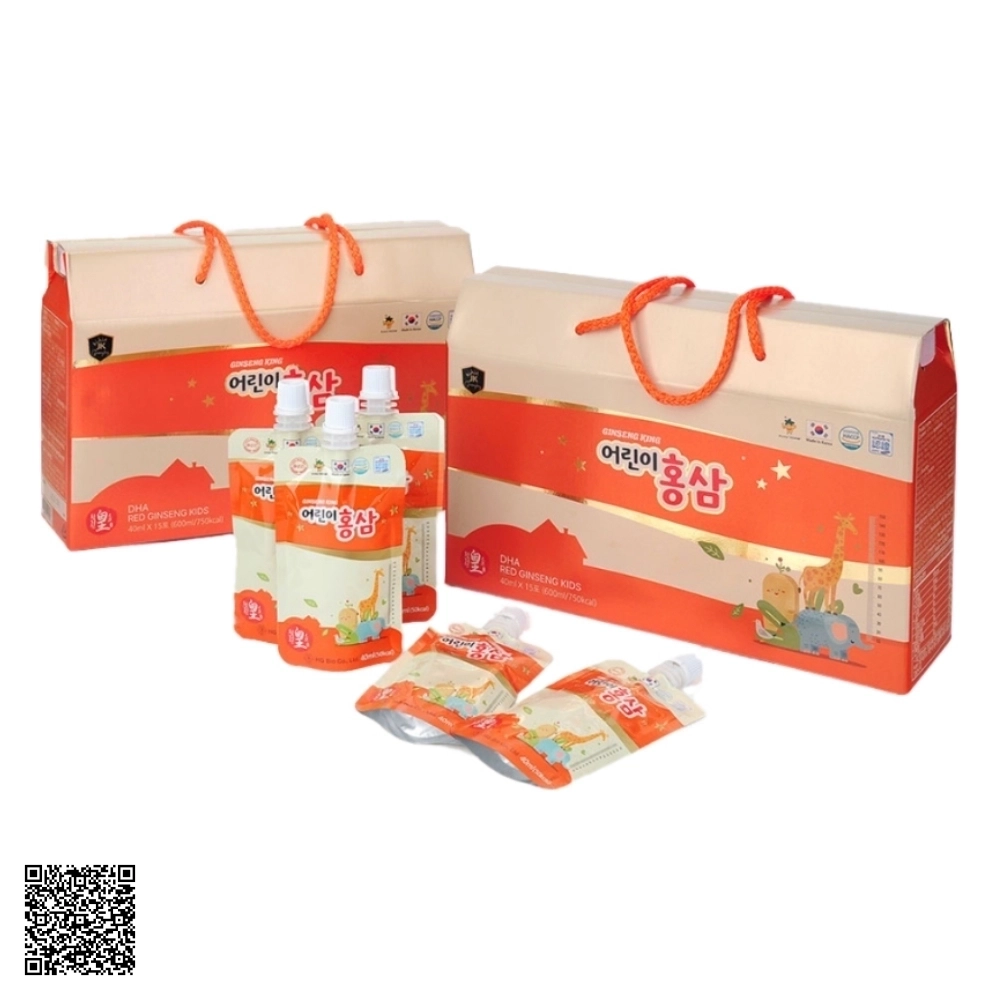 Nước Hồng Sâm Cho Bé Ginseng King Korean Red Ginseng Kids Từ Hàn Quốc 30 Gói