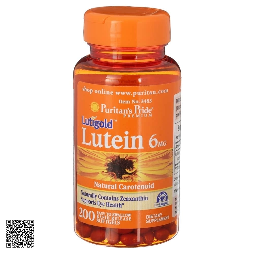 Viên Uống Bổ Mắt Puritans Pride Lutigold Lutein 6mg Từ Mỹ 200 Viên
