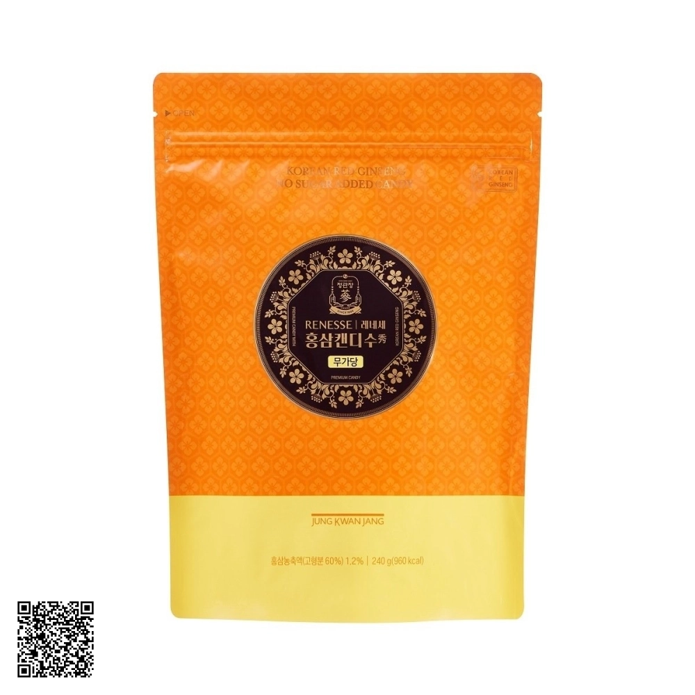 Kẹo Hồng Sâm Không Đường KGC Jung Kwan Jang Từ Hàn Quốc 240g