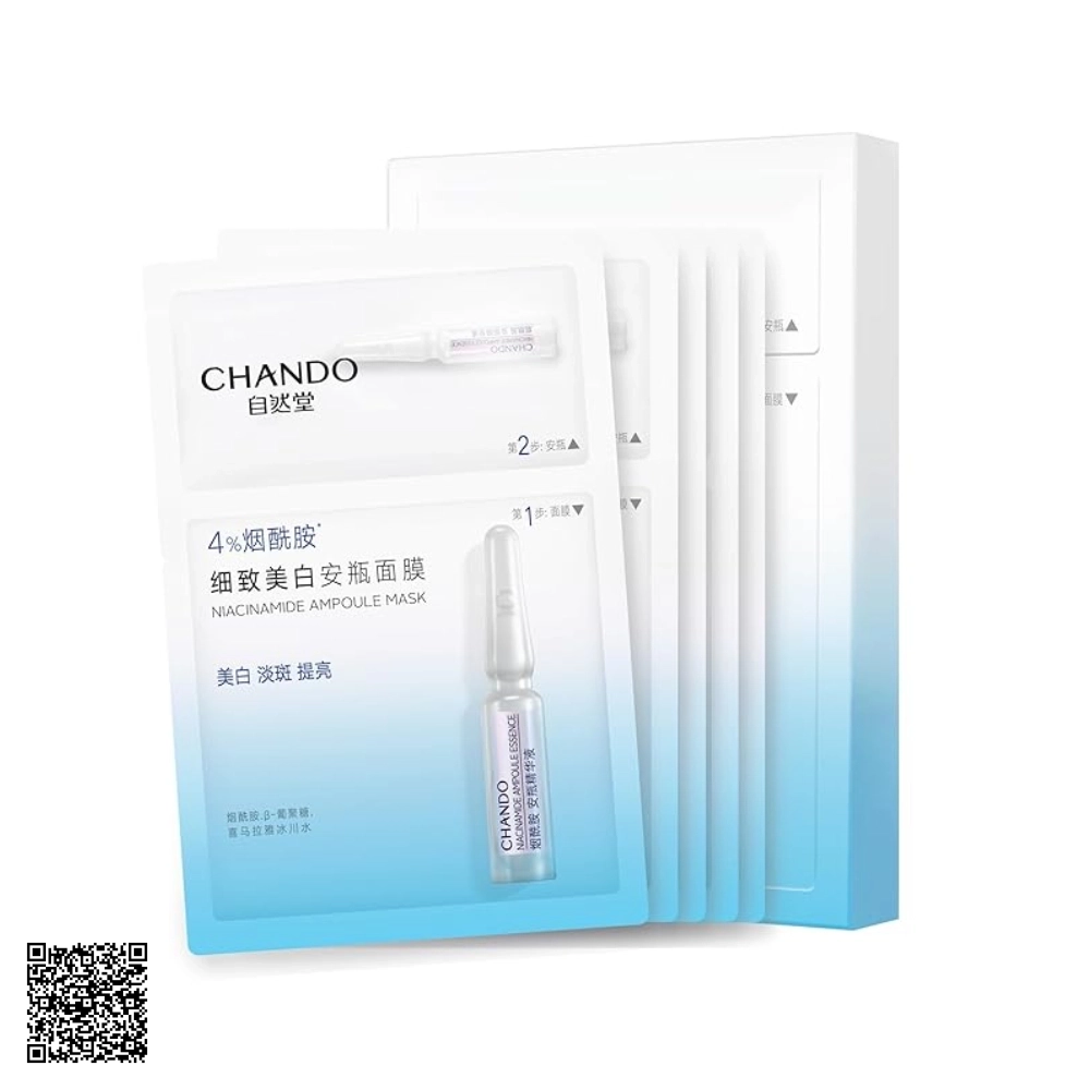 Mặt Nạ 2 Bước Giảm Thâm Chando Niacinamide Brightening Ampoule Mask (1,5ml + 33ml) x 5 Miếng