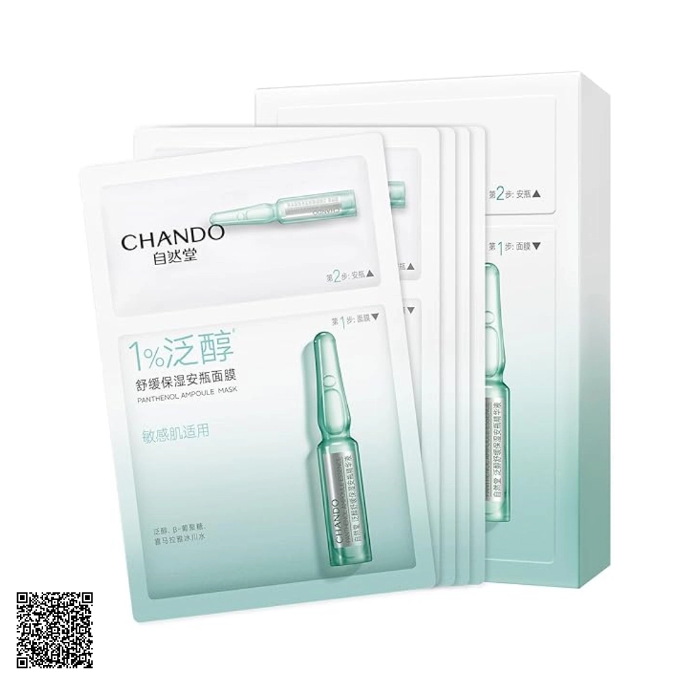 Mặt Nạ 2 Bước Dưỡng Ẩm Phục Hồi Da Dịu Nhẹ Chando Panthenol Soothing Ampoule Mask (1,5ml + 33ml) x 5 Miếng