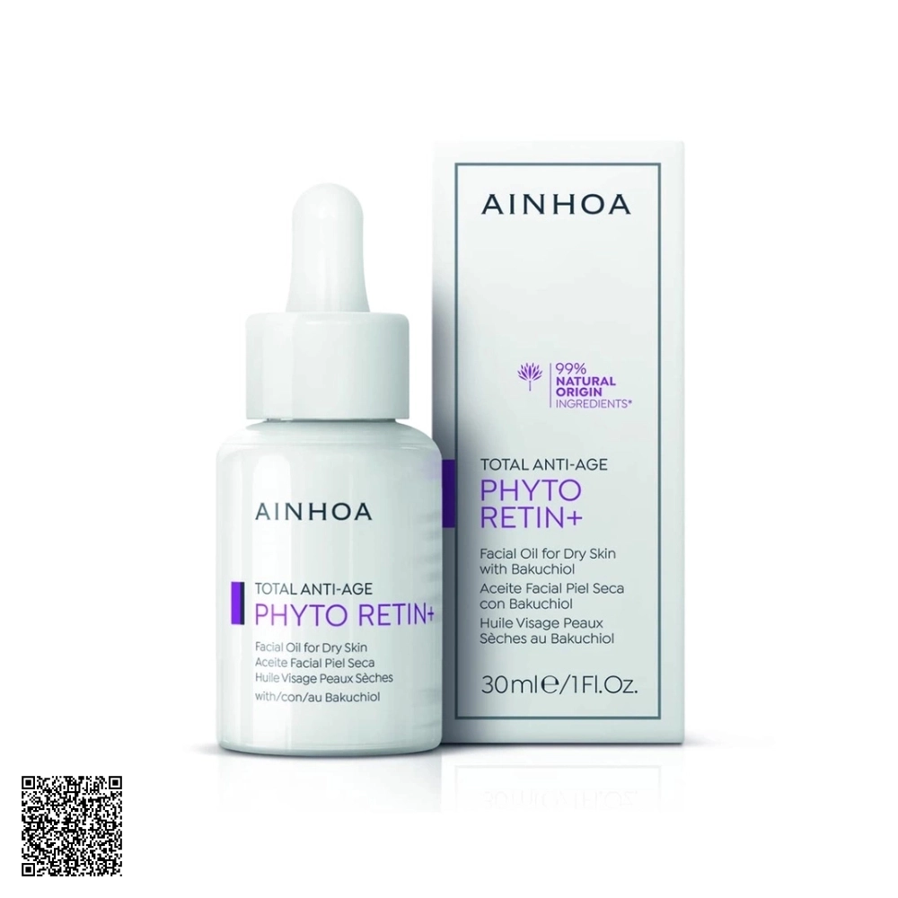 Huyết Thanh Hỗ Trợ Ngừa Lão Hóa Cho Da Khô Ainhoa Phyto Retin+ Facial Oil For Dry Skin With Bakuchiol Từ Tây Ban Nha 30ml