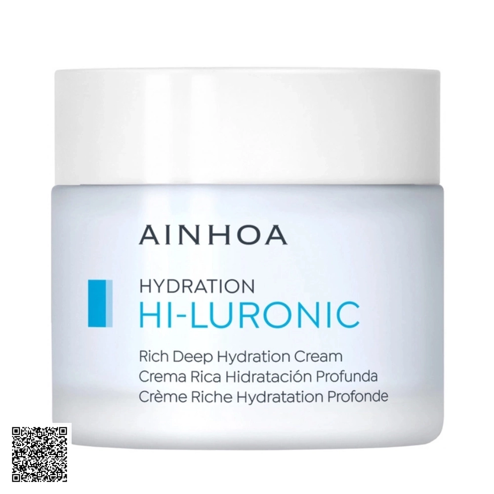 Kem Dưỡng Ẩm, Hỗ Trợ Ngừa Lão Hóa Ainhoa Hi-Luronic Rich Deep Hydration Cream Từ Tây Ban Nha 50ml