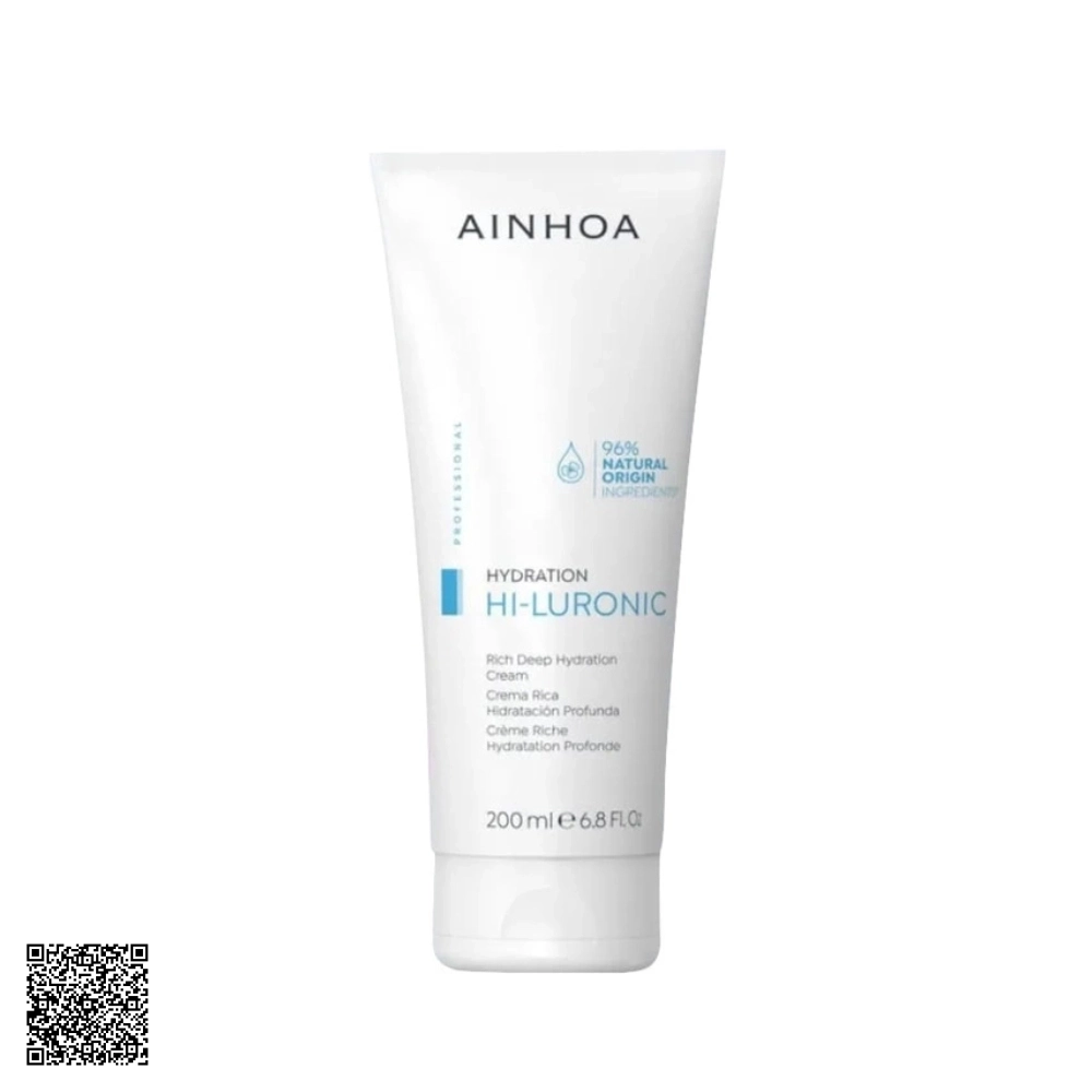 Kem Dưỡng Ẩm, Hỗ Trợ Ngừa Lão Hóa Ainhoa Hi-Luronic Rich Deep Hydration Cream Từ Tây Ban Nha 200ml