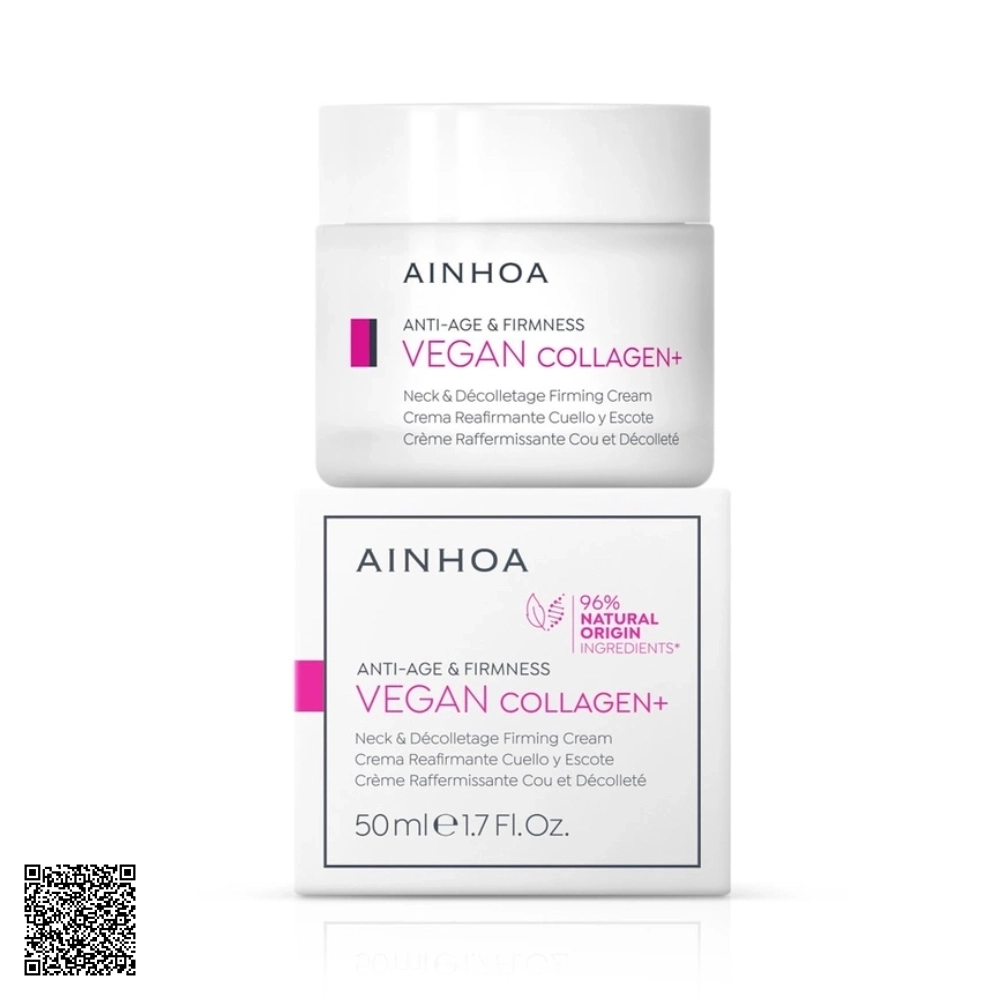 Kem Làm Nâng Cơ Săn Chắc Vùng Ngực, Cổ Ainhoa Vegan Collagen+ Neck & Decolletage Firming Cream Từ Tây Ban Nha 50ml