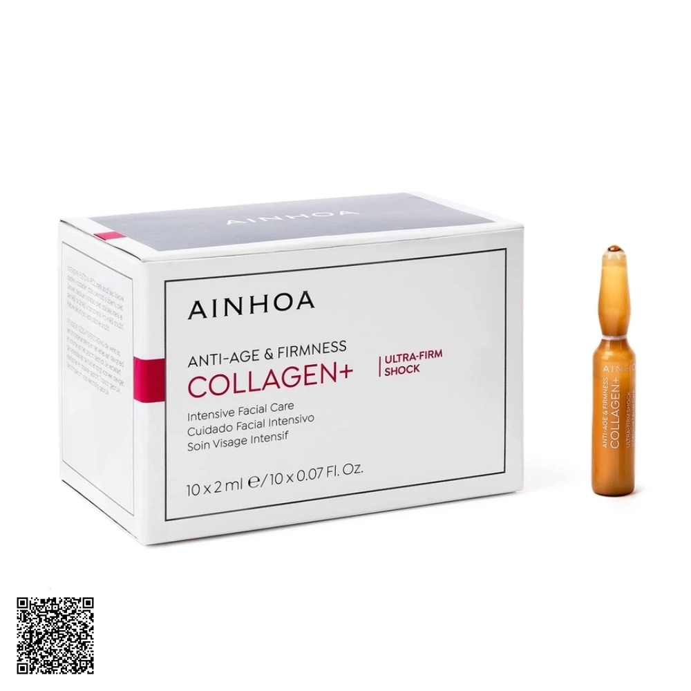 Serum Collagen Thuần Chay Ainhoa Collagen+ Ultra-Firm Shock Intensive Facial Care Từ Tây Ban Nha (10 Ống x 2ml)