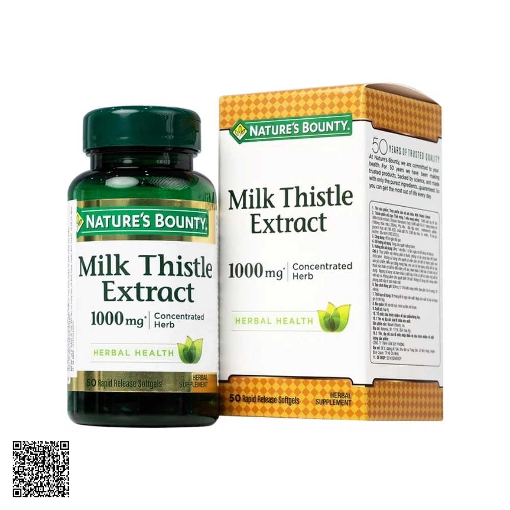 Viên Uống Milk Thistle Natures Bounty Tăng Cường Chức Năng Gan, Bảo Vệ Gan Từ Mỹ 50 Viên