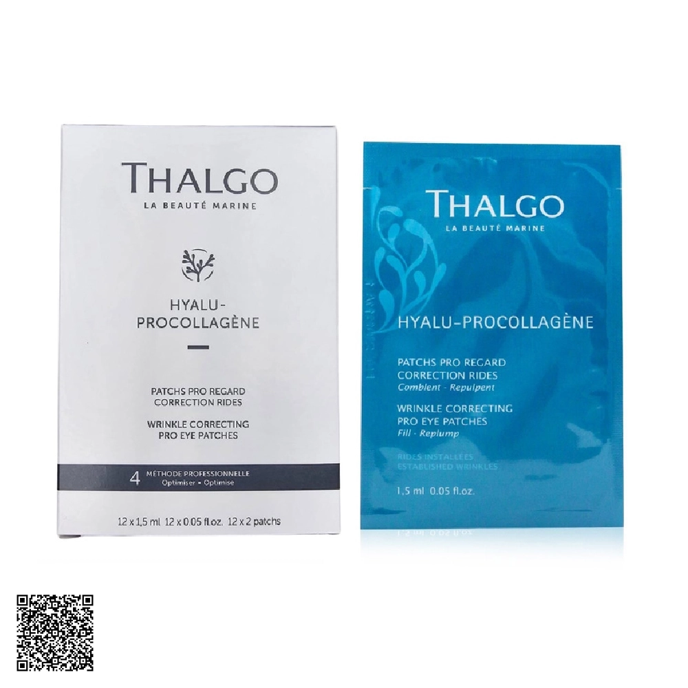 Mặt Nạ Làm Đầy Nếp Nhăn Vùng Mắt Thalgo Wrinkle Correcting Pro Eye Patches Hộp 24 Miếng