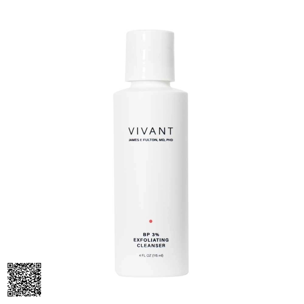 Sữa Rửa Mặt Giảm Mụn Chuyên Sâu Vivant Skincare BP 3% Exfoliating Cleanser 115ml
