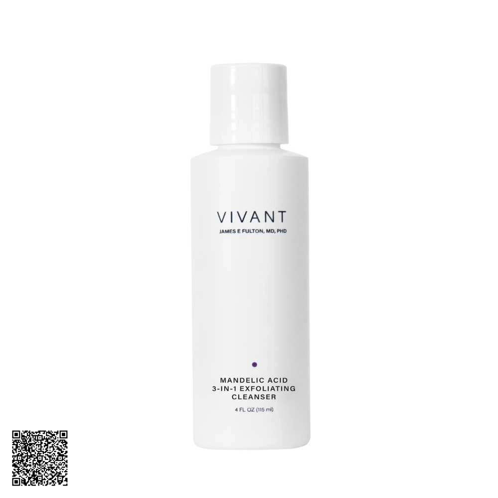 Sữa Rửa Mặt Làm Sạch Da Tối Ưu Vivant Skincare Mandelic Acid 3-in-1 Exfoliating Cleanser 115ml
