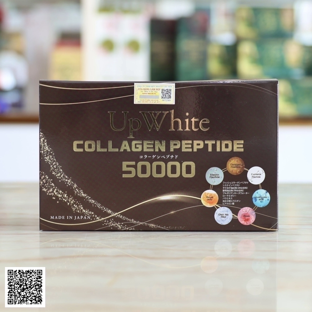 Nước Uống Trắng Da UpWhite Collagen Peptide 50000 Từ Nhật Bản (Hộp 10 Chai)