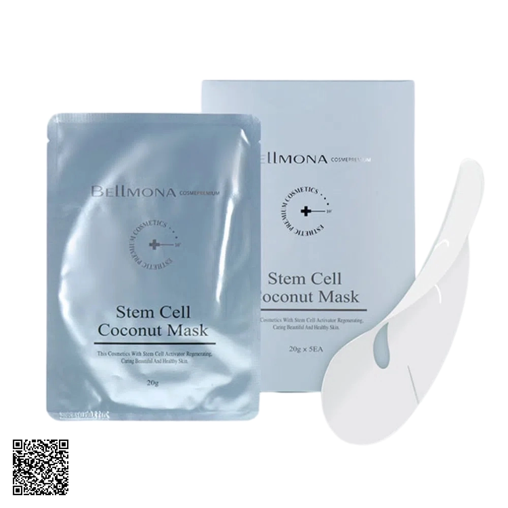 Mặt Nạ Cấp Ẩm Phục Hồi Bellmona Stem Cell Coconut Mask (30g x 5 Miếng)