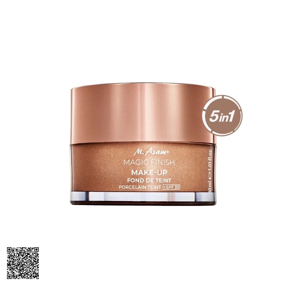 Kem Nền Mây 4 Trong 1 Tone Sáng Và Chống Nắng M. Asam Magic Finish Make-up Mousse  Porcelain Teint SPF30 30ml