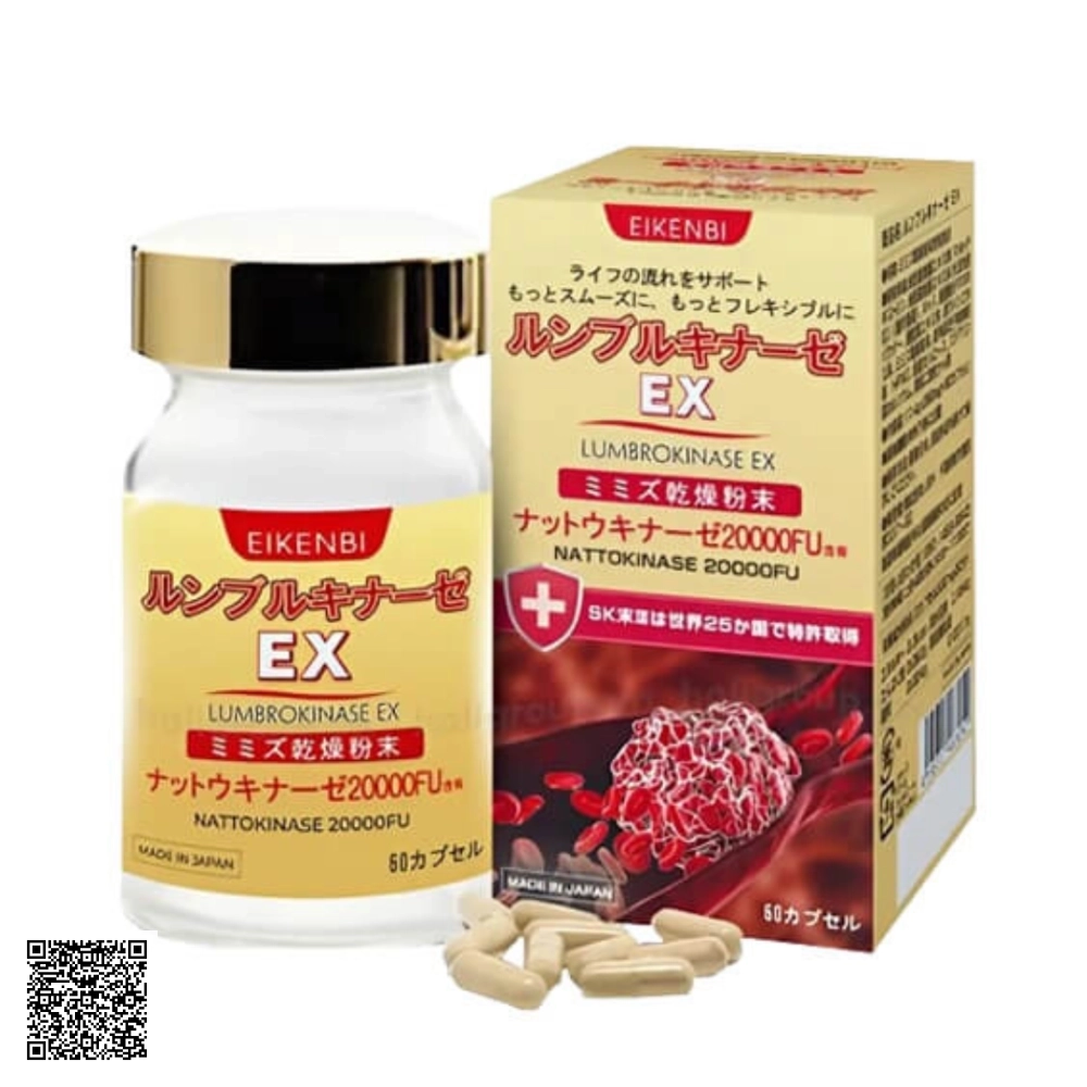 Viên Uống Hỗ Trợ Tan Huyết Khối & Hỗ Trợ Chống Đột Quỵ Lumbrokinase EX Từ Nhật Bản Viên