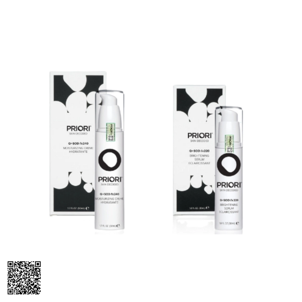 Bộ Đôi Dưỡng Da Căng Bóng Priori Glowing Power Duo Từ Mỹ 2 Món