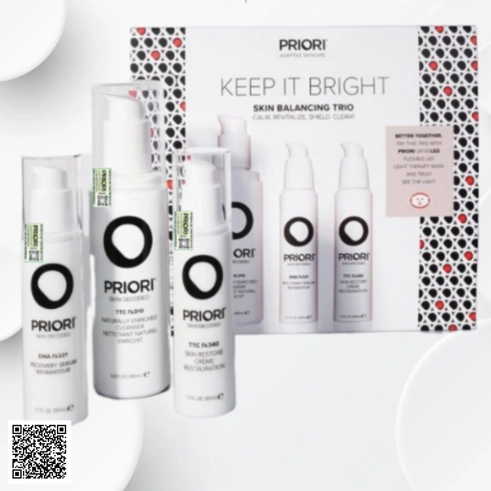 Bộ Sản Phẩm Làm Sáng Da Priori Keep It Bright Trio Từ Mỹ 3 Món