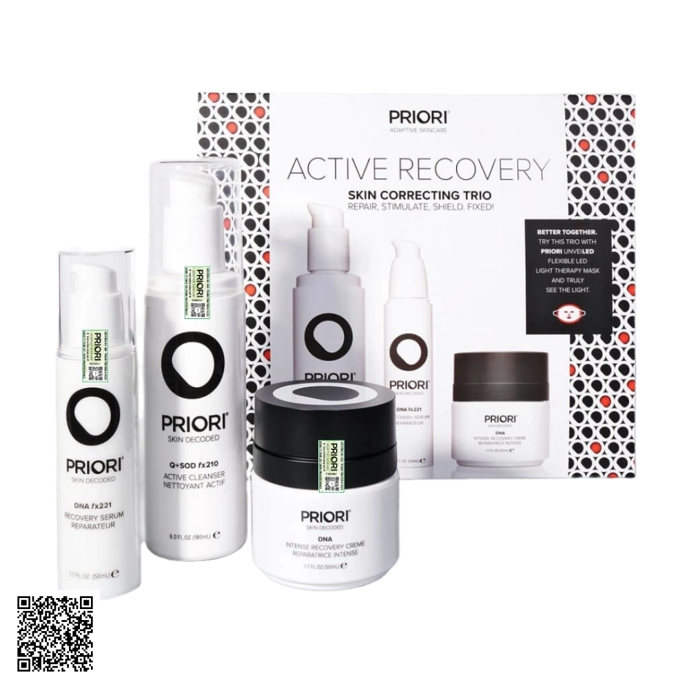 Bộ 3 Tái Tạo Da Priori Active Recovery Trio Từ Mỹ 3 Món