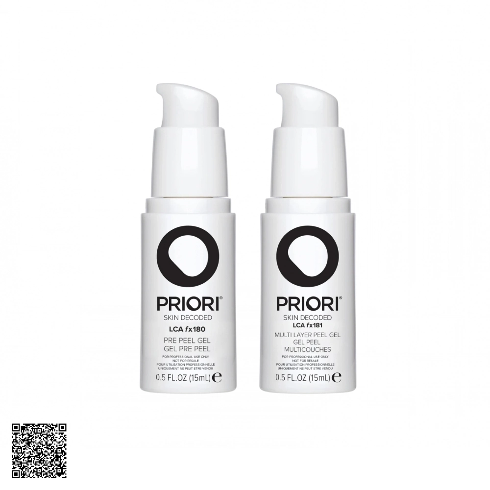Bộ Sản Phẩm Peel Da Tại Nhà PRIORI LCA Fx180 Pre Peel Gel + PRIORI LCA Fx181 Multi Layer Peel Gel (15ml + 15ml)