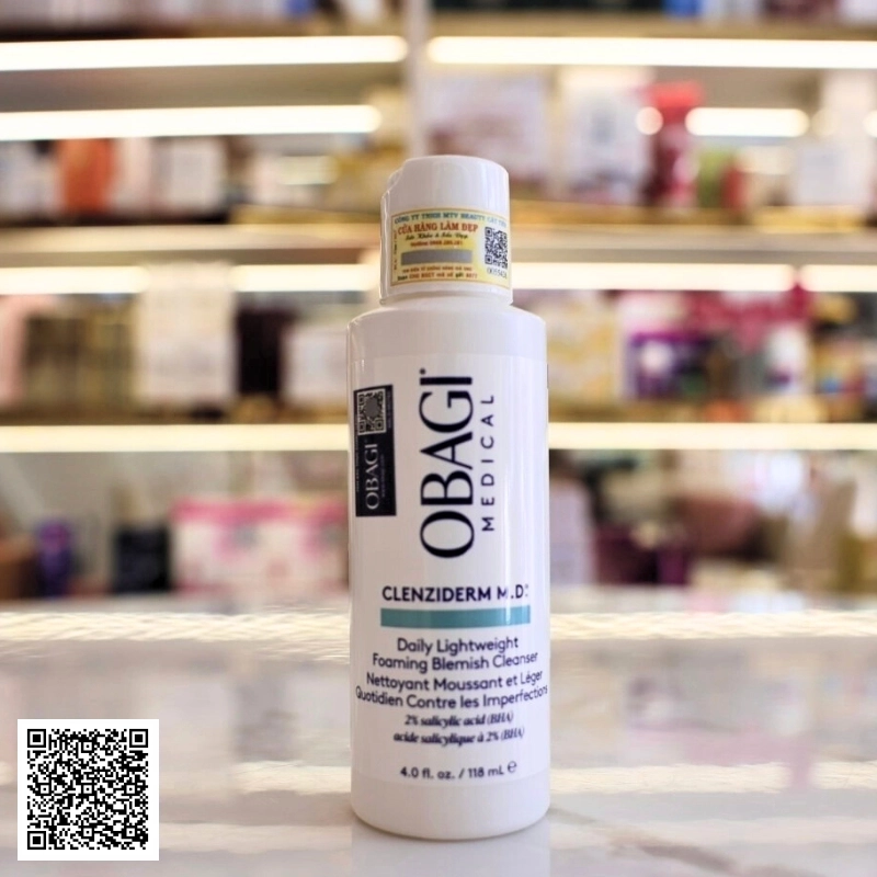 Obagi Clenziderm M.D. Foaming Blemish Sữa Rửa Mặt BHA Mỹ 118ml