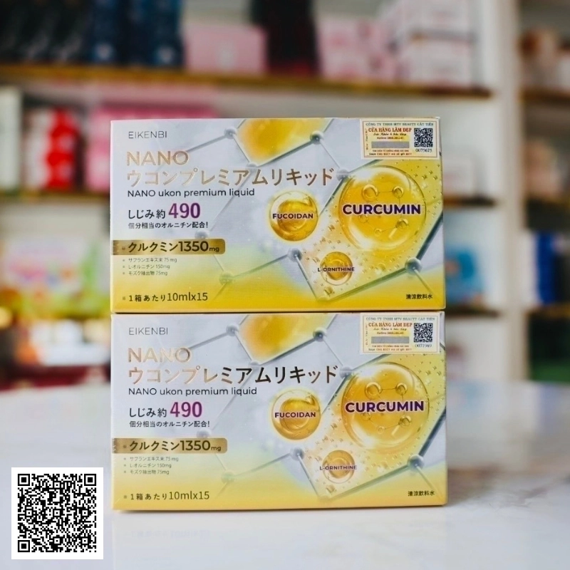 Curcumin Eikenbi Nano Ukon Premium Liquid Tinh Nghệ Nhật Bản Hôp 30 Ống