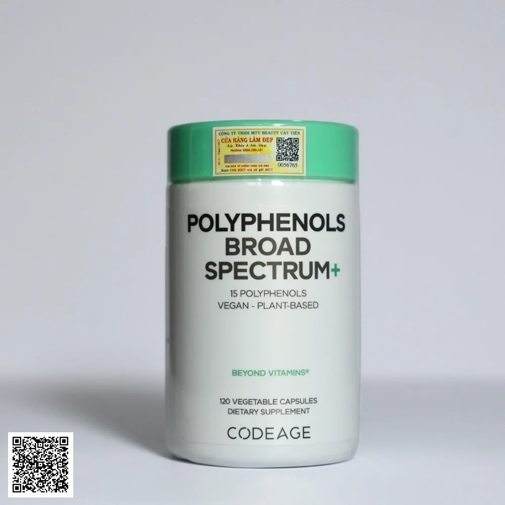 Polyphenols Broad Spectrum Codeage Viên Uống Chống Nắng Mỹ Hộp 120 Viên