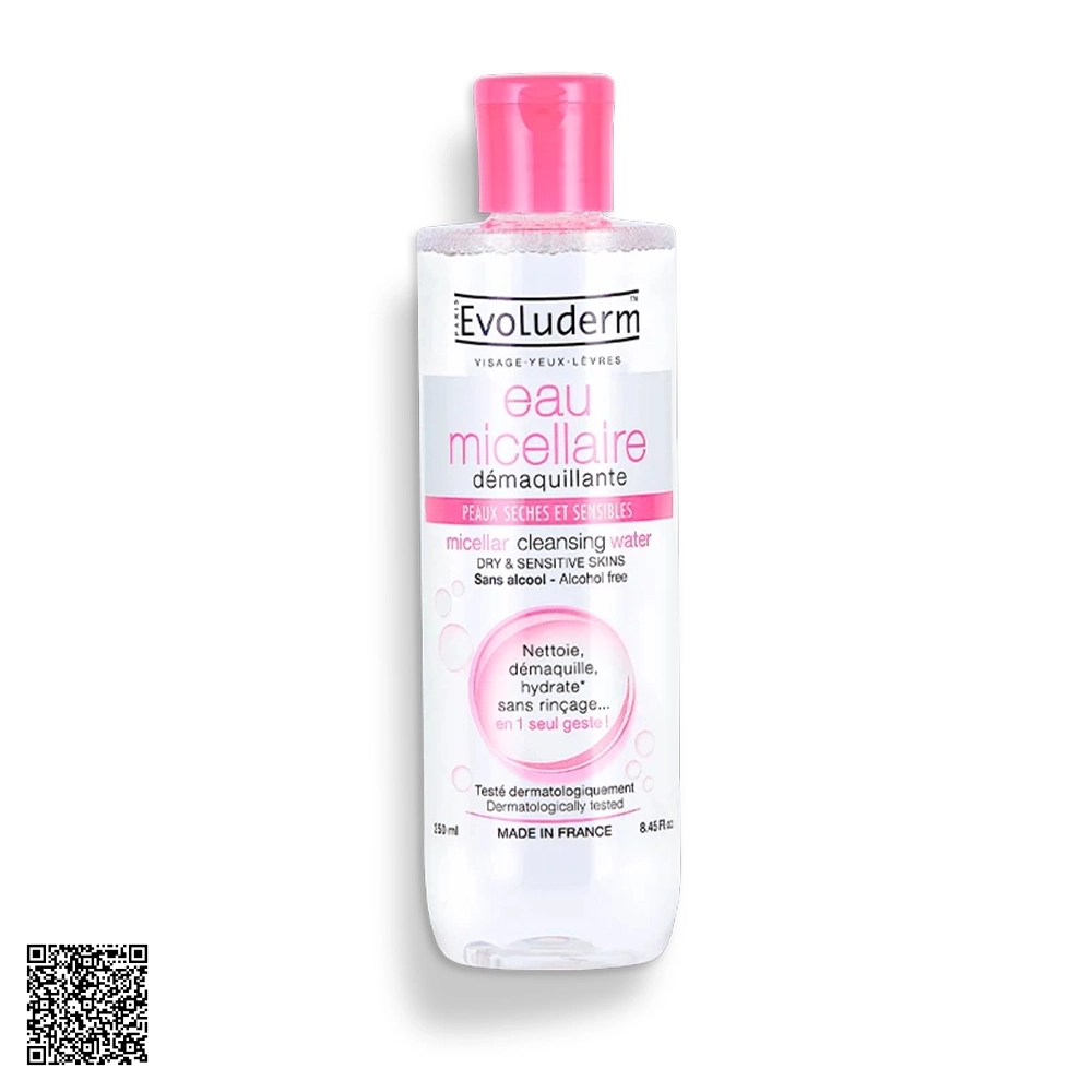 Nước Tẩy Trang Evoluderm Micellar Cleansing Water Cho Da Khô Và Nhạy Cảm 250ml từ Pháp