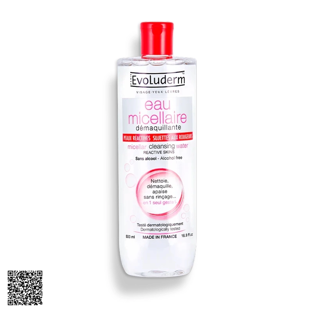 Nước Tẩy Trang Evoluderm Micellar Cleansing Water Cho Da Mẫn Cảm 500ml từ Pháp
