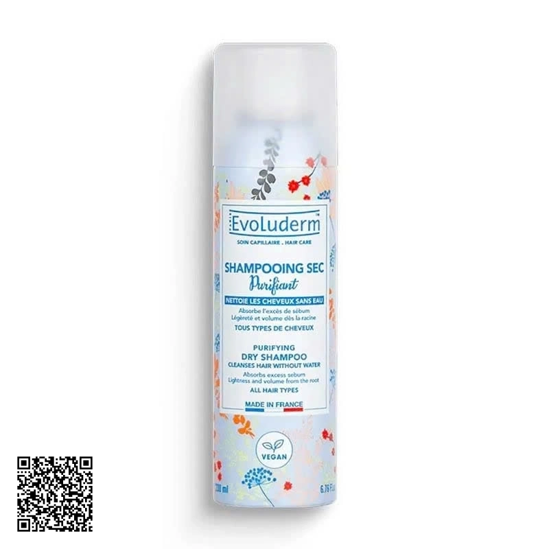 Xịt Gội Khô Evoluderm Shampooing Sec Purifiant 200ml từ Pháp