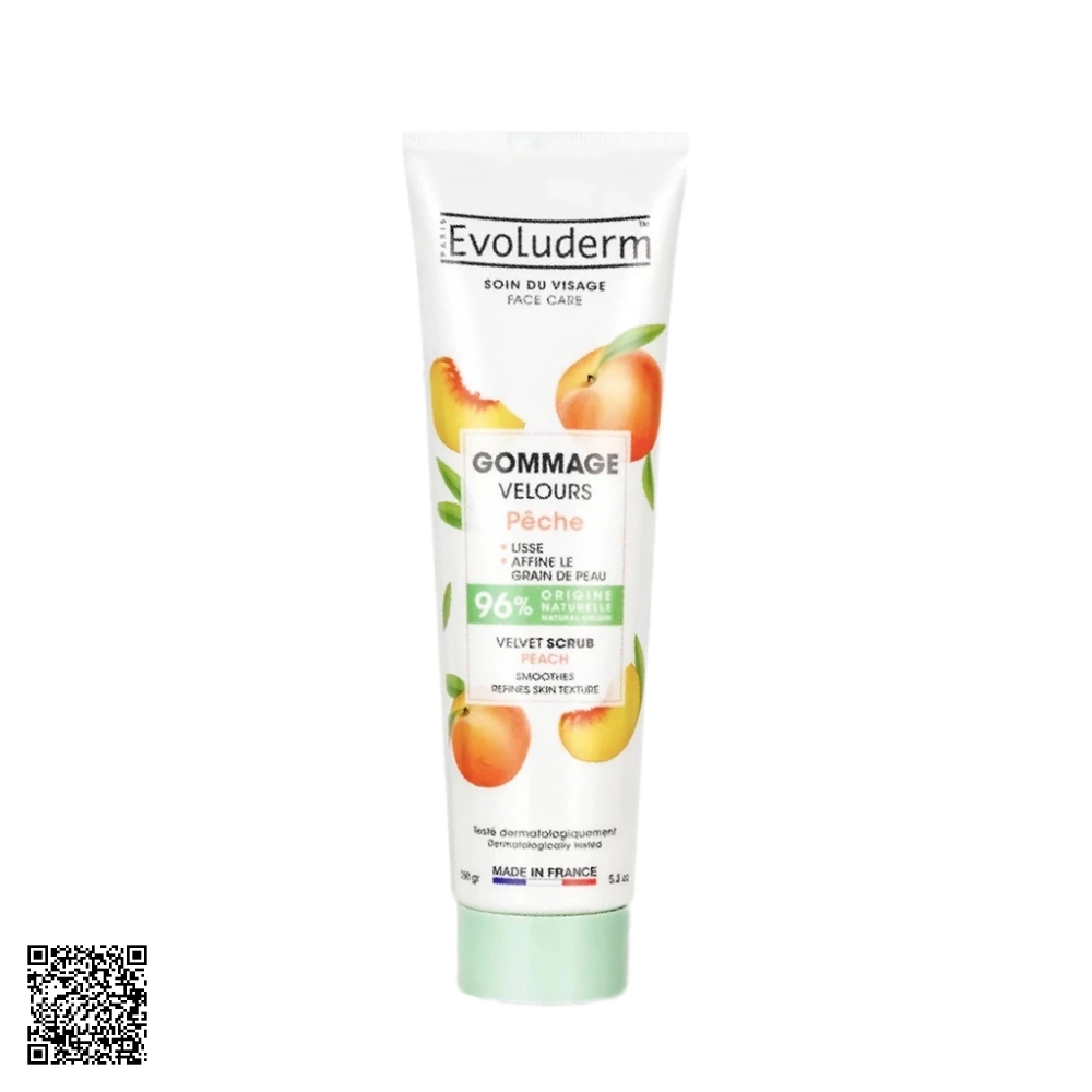 Tẩy Tế Bào Chết Evoluderm Mềm Mịn Da Mặt Chiết Xuất Đào 150g từ Pháp