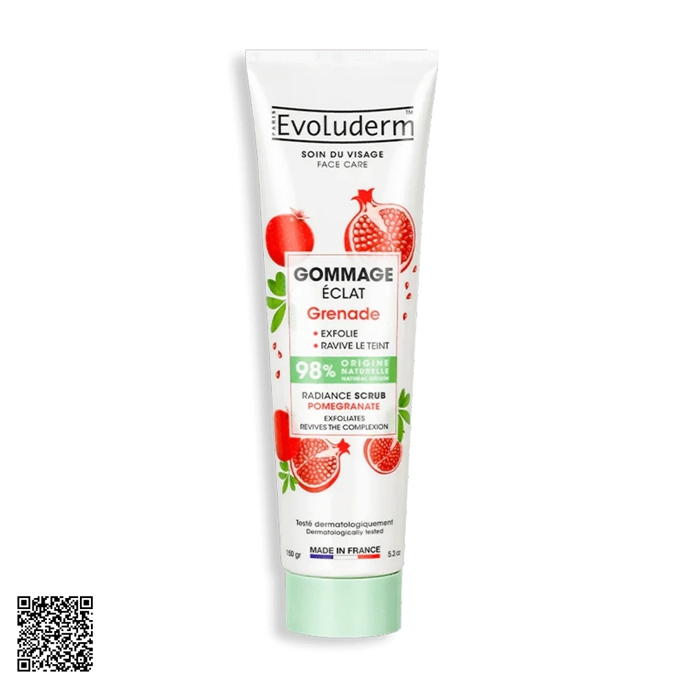 Tẩy Tế Bào Chết Evoluderm Làm Sáng Da Mặt Chiết Xuất Lựu 150g từ Pháp