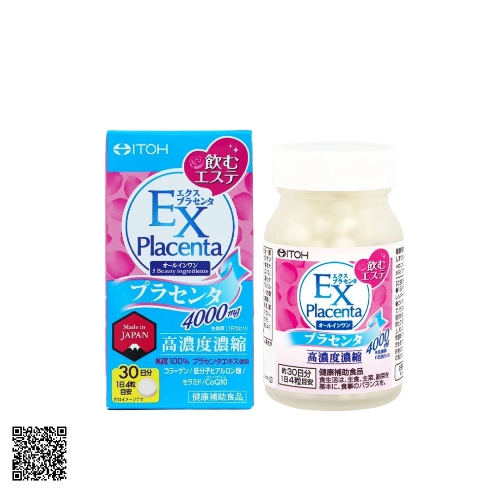 Itoh Kanpo Viên Uống EX Placenta lọ 60 viên từ Nhật Bản
