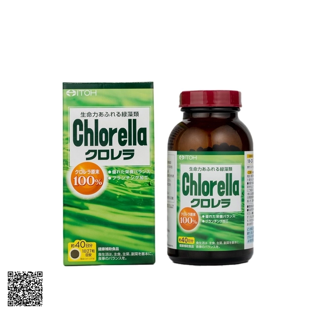 Itoh Kanpo Tảo Lục CHLORELLA Chăm sóc sức khỏe toàn diện hộp 1440 viên từ Nhật Bản