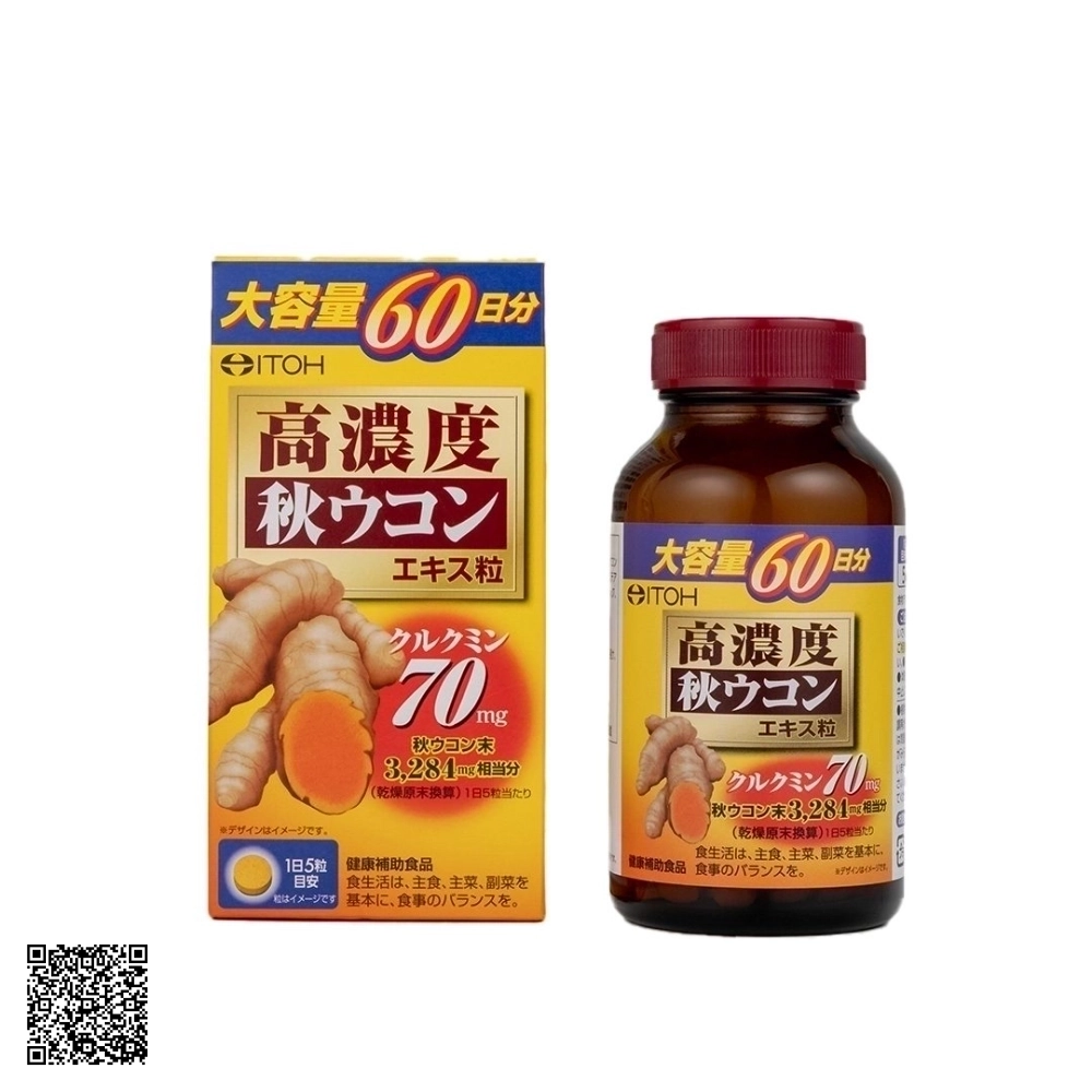 Itoh Kanpo Viên uống tinh chất nghệ cô đặc Curcuma Longa lọ 300 viên từ Nhật Bản