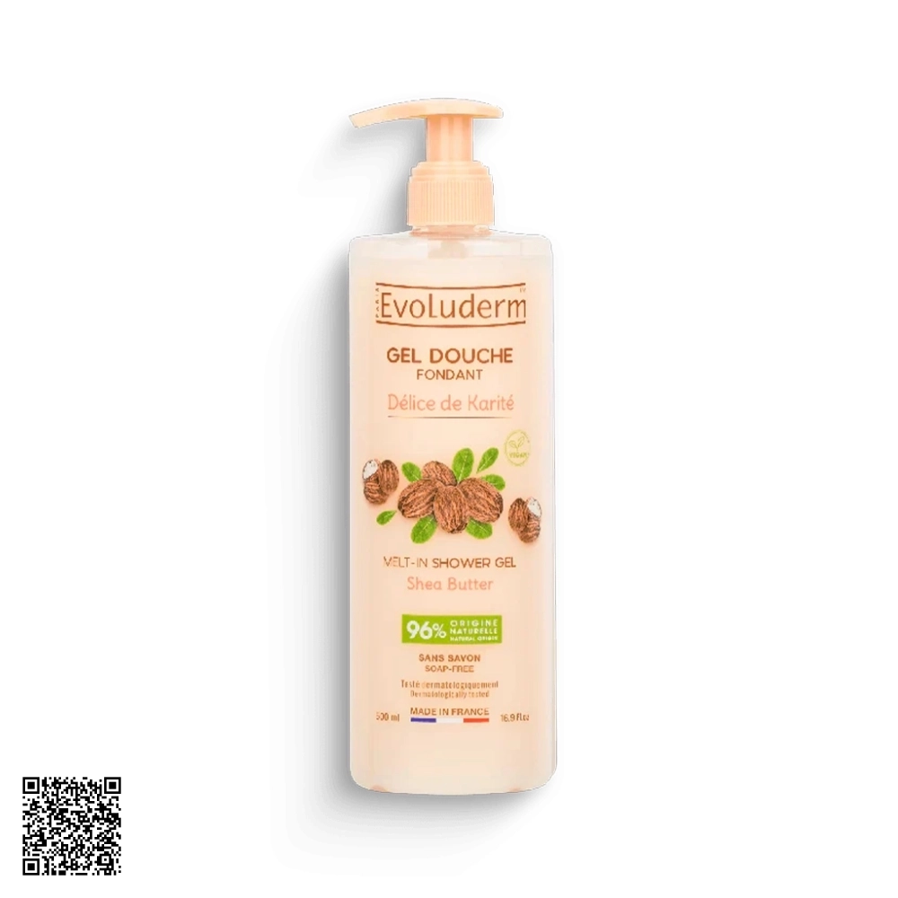 Gel Tắm Evoluderm Chiết Xuất Từ Bơ Hạt Mỡ - Karite 500ml Từ Pháp