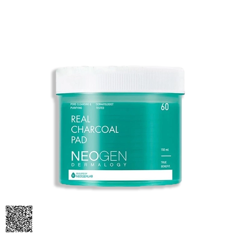 Toner Pad Neogen Dermalogy Real Charcoal Pad Than Tre Kiềm Dầu Giảm Mụn 60 miếng từ Hàn Quốc